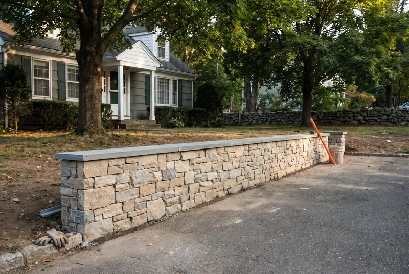 veneered retaining wall (sample photo)