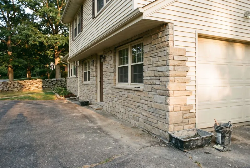 full fieldstone facade (sample photo)